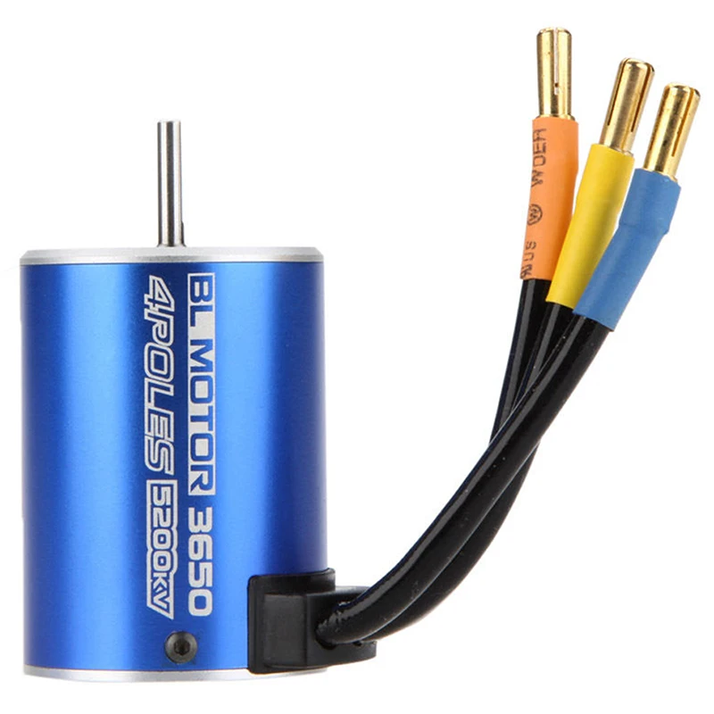 3650 4 полюса 5200KV бесщеточный мотор для 1/10 RC автомобиля лодки синий|Детали и