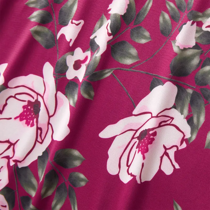 Осенне-зимние платья с длинными рукавами для мамы и дочки платье семьи цветочным