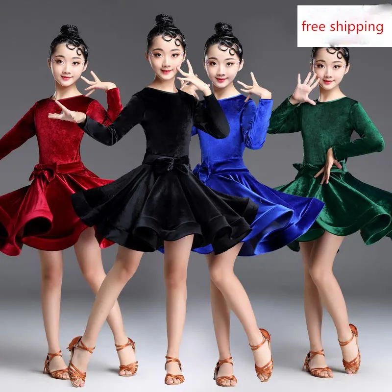 Модная детская юбка для румбы самбы ча-Танго стандартное платье девушек из