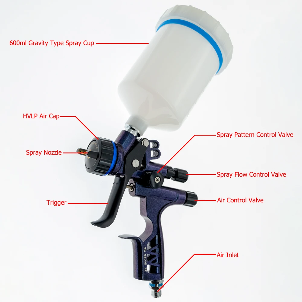 Высококачественный пистолет-распылитель RP 6800B пистолет для краски с соплом 1 3 мм