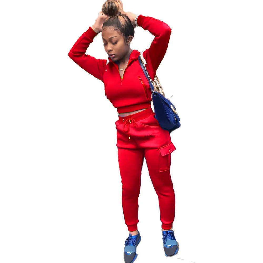 

Two Piece Set Women Clothing 2020 Crop Hoodie Jogger Set Womens Tracksuits 2 Piece Sets Sweat Suit Women Two Piece Pants Set