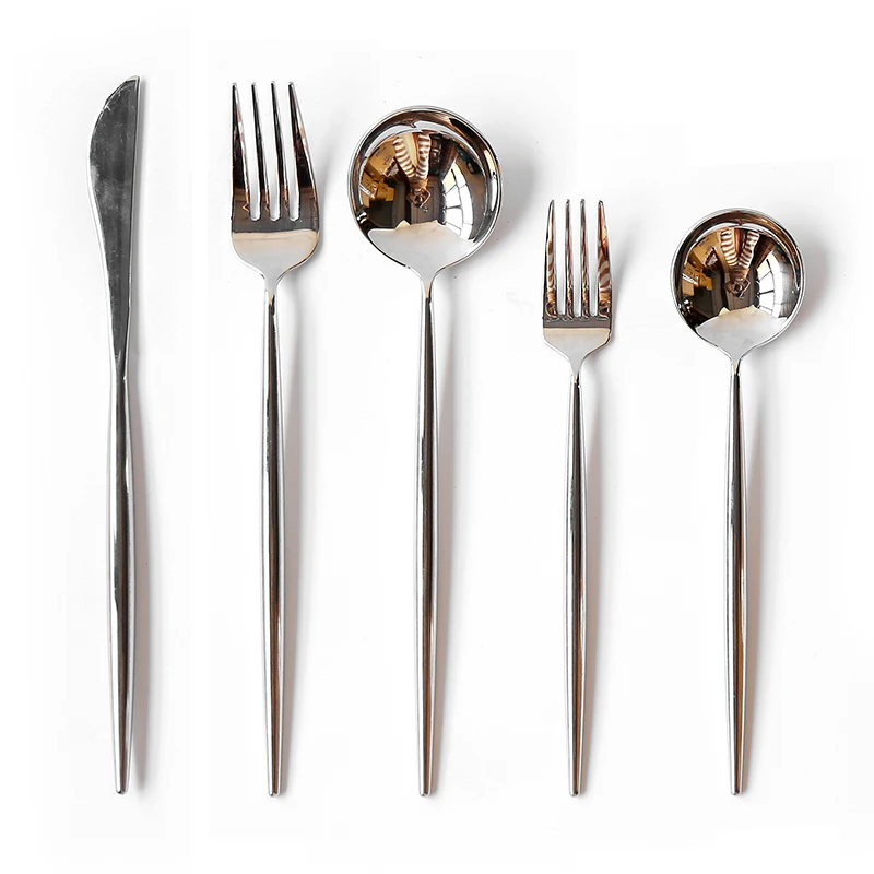 

Nordic Metal Eco Friendly Cutlery Set Silver Modern Design Creativity Eco Friend Dinner Set Cubiertos Wedding Decoration Ec50cj