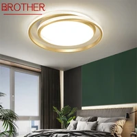brother nordic ceiling light contemporary gold round lamp simple fixtures led home decorative for living bed room