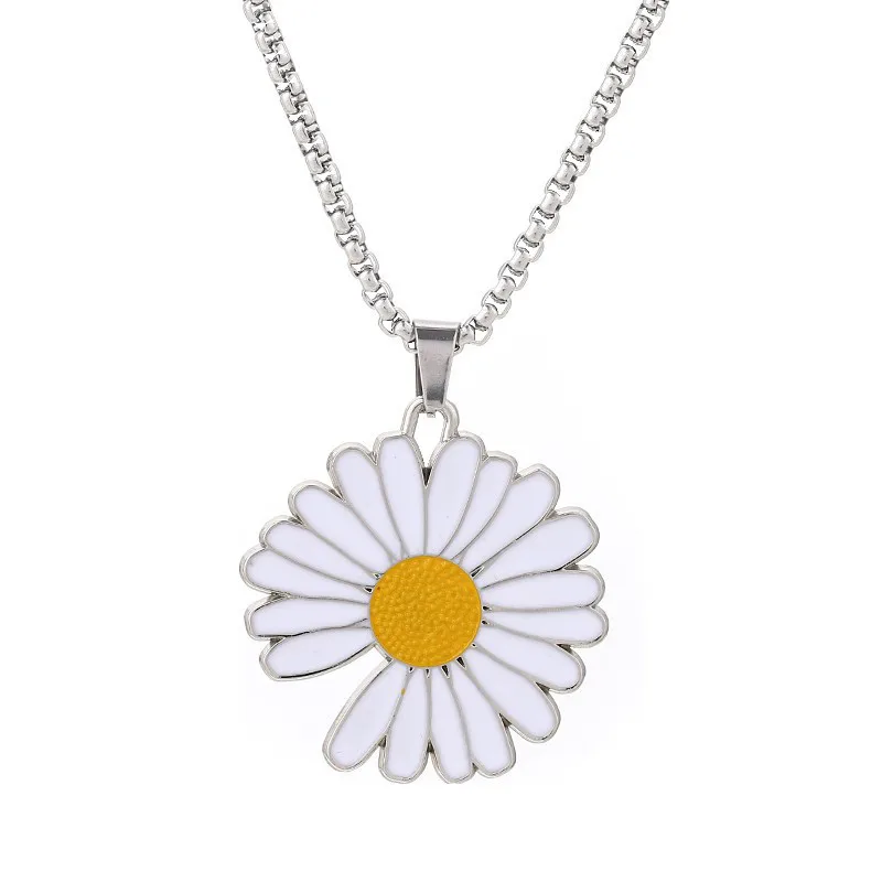 

Simple Daisy Pendants Necklaces Women Man Charm Collar Jewelry Fashion Korean Design Romantic Choker Bijoux Fine Gifts