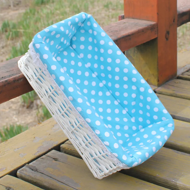 Плетеная тканевая корзина для хранения косметики ручной работы органайзер