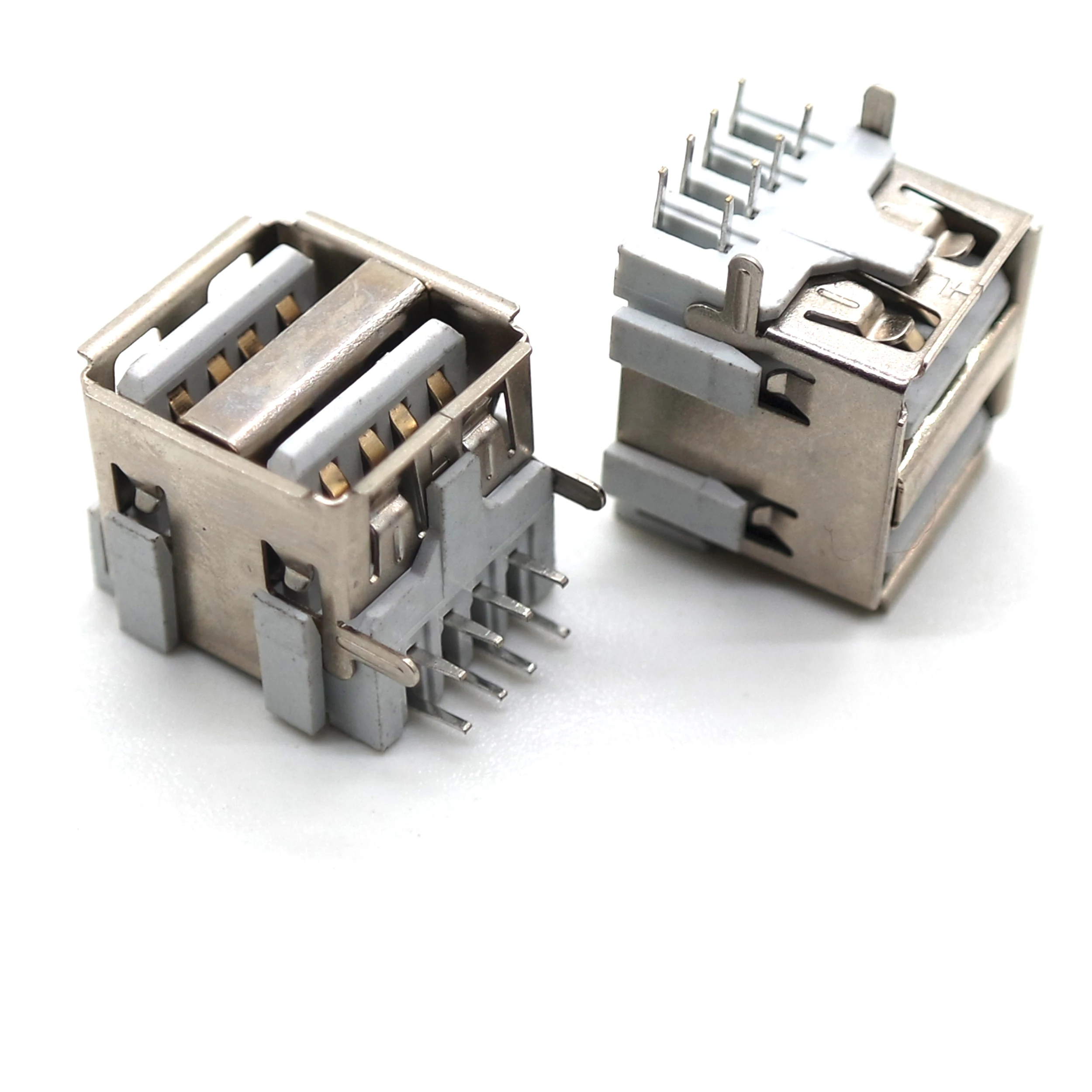 

Af90 degree double-layer 14.2 flat elastic crimping straight foot white rubber iron shell without back cover A-type USB base,30