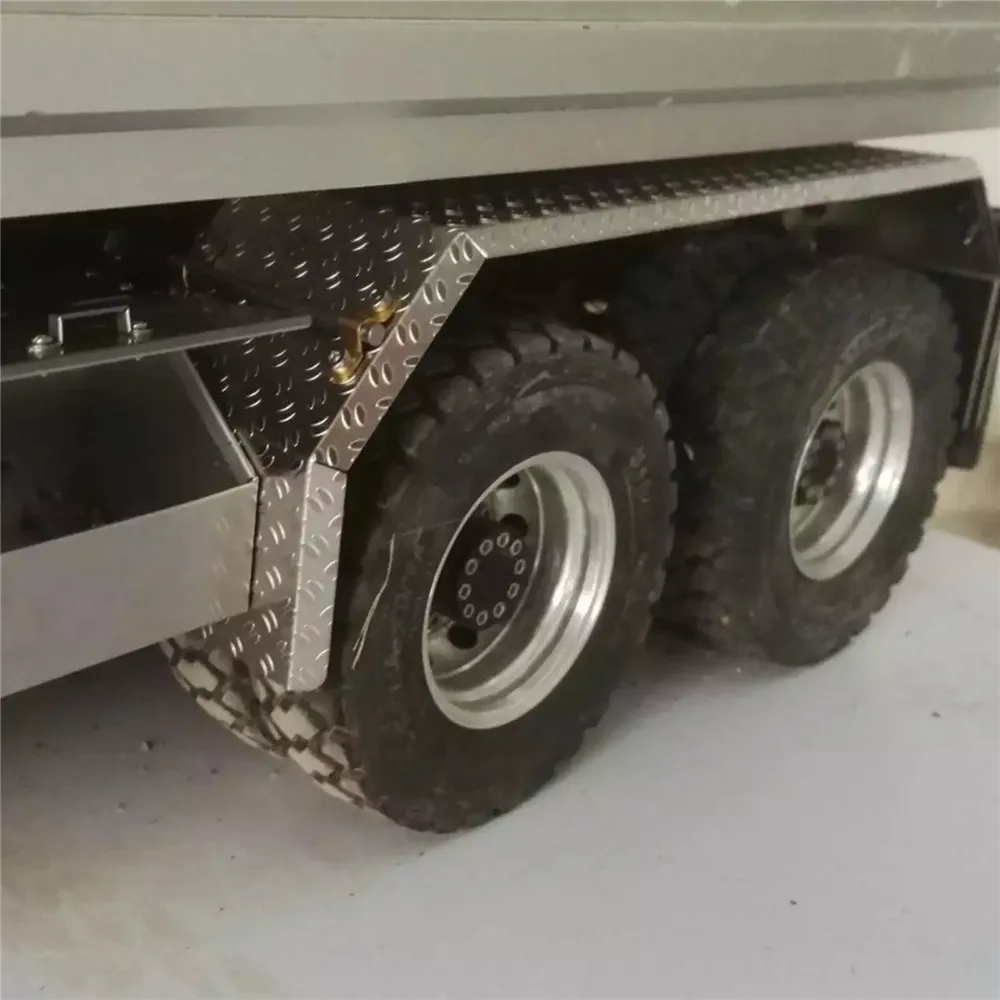 1 пара Противоскользящих двухосевых металлических задних крыльев для 1/14 Tamiya Scania