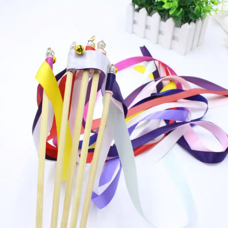 Свадебные палочки Ленточные ленты с золотым колокольчиком волшебные вечерние