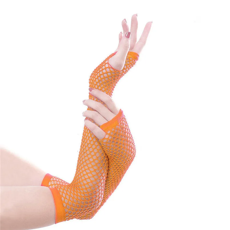 women gloves 1 пара Женские пикантные сетчатые длинные перчатки женские перчатки без пальцев сетчатые однотонные handschuhe handschoenen J15 - Цвет: women gloves