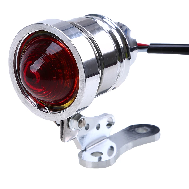 POSSBAY Vintage Motorcycle Taillight Off-Road Racing Bike Stop Brake Lamps Red Light With License Bracket Plate Universal Parts |