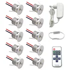 10 шт. светодиодный встраиваемый cветодиодный Светильник Downlight вниз светильник Точечный светильник 1W 12V IP65 Спальня потолочный Точечный светильник внутренние перила для лестниц светильник с пультом дистанционного управления Управление