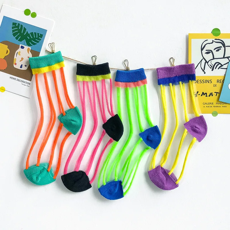 Модные детские носки в полоску Яркие летние унисекс для маленьких мальчиков и