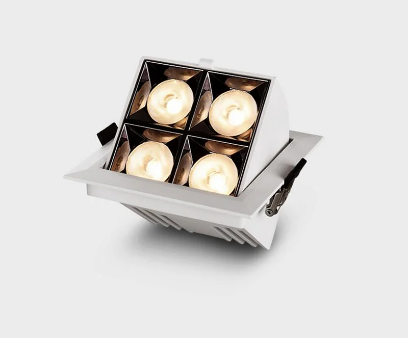 

Square Folding Recessed Dimmable COB LED Downlights 12W LED Ceiling Spot Lights Warm Cold White Background Lamps Indoor Lighting
