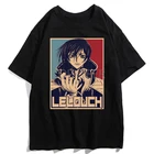 Футболка с аниме-кодом Geass Lelouch Lamperouge, женская и Мужская Футболка Harajuku Ullzang, эстетическая уличная одежда, модная футболка с коротким рукавом, топы, футболки