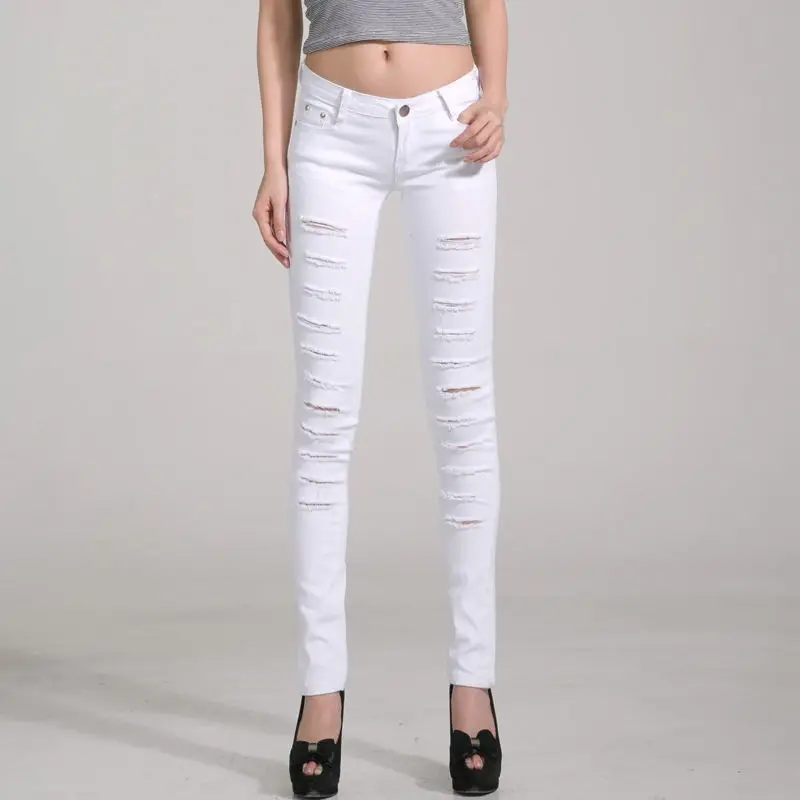 Женская обувь белого цвета из плотной ткани с высокой талией джинсы 2020 Сезон