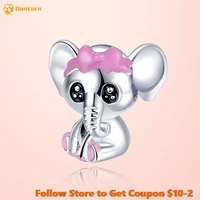 hot sale 100 925 sterling silver beads cute elephant with bow charm fit original pandora bracelets fashion fine jewelry gift