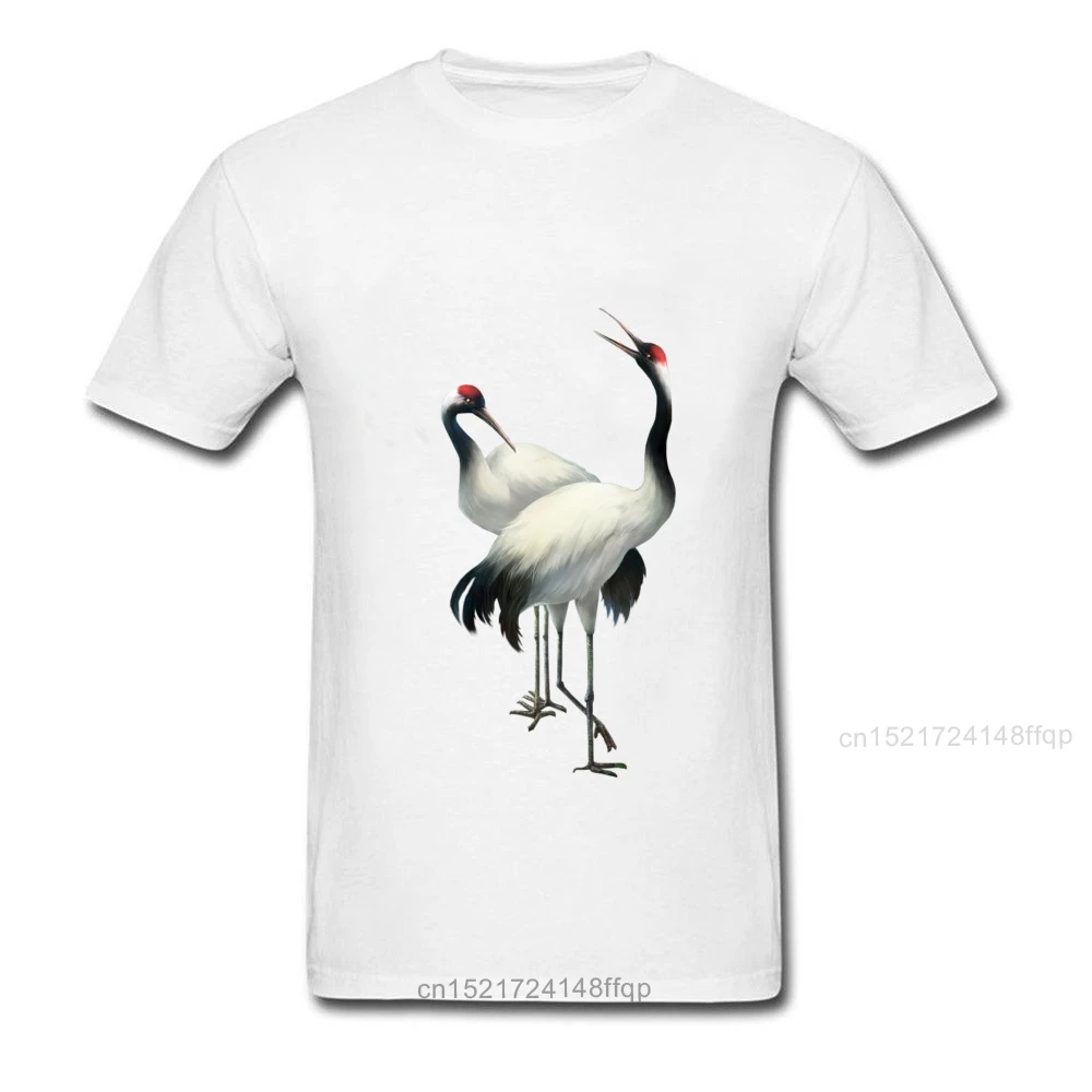Брендовая Новая мужская серая футболка с принтом журавлей летняя и осенняя