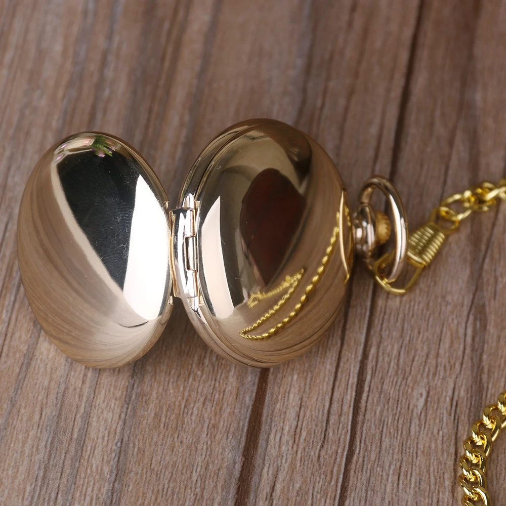 Гладкие Механические карманные часы полностью золотого цвета для мужчин и