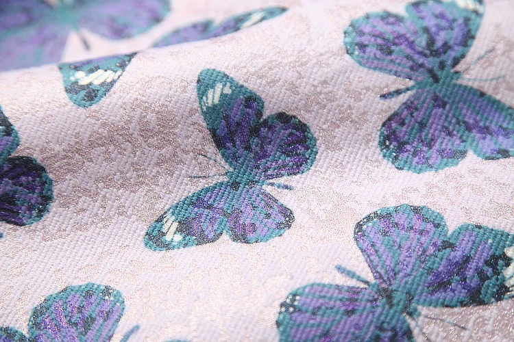 

European and American women's clothing new 2021 spring Long sleeve lace Mosaic butterfly jacquard Fashion dress