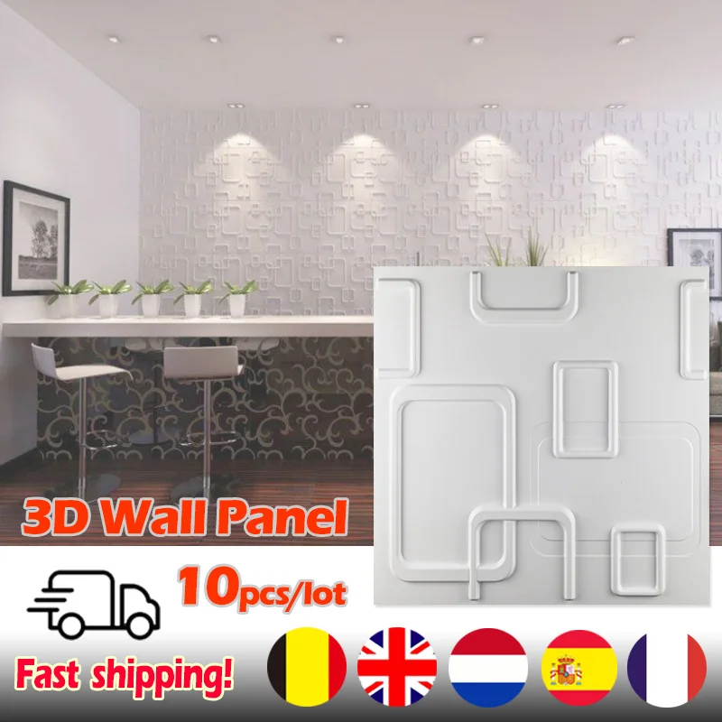 

10PCS Three-Dimensional Wall Panel Wall Sticker Decorative Living Room 3D Wallpaper Mural Waterproof Bathroom Kitchen 30x30cm