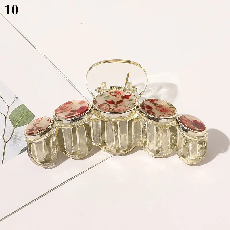 

Geometric Acetate Barrettes Korean Acrylic Hair Claw Leopard Flower Print Hairpins DIY for Makeup Wash Face Hair Styling Tool