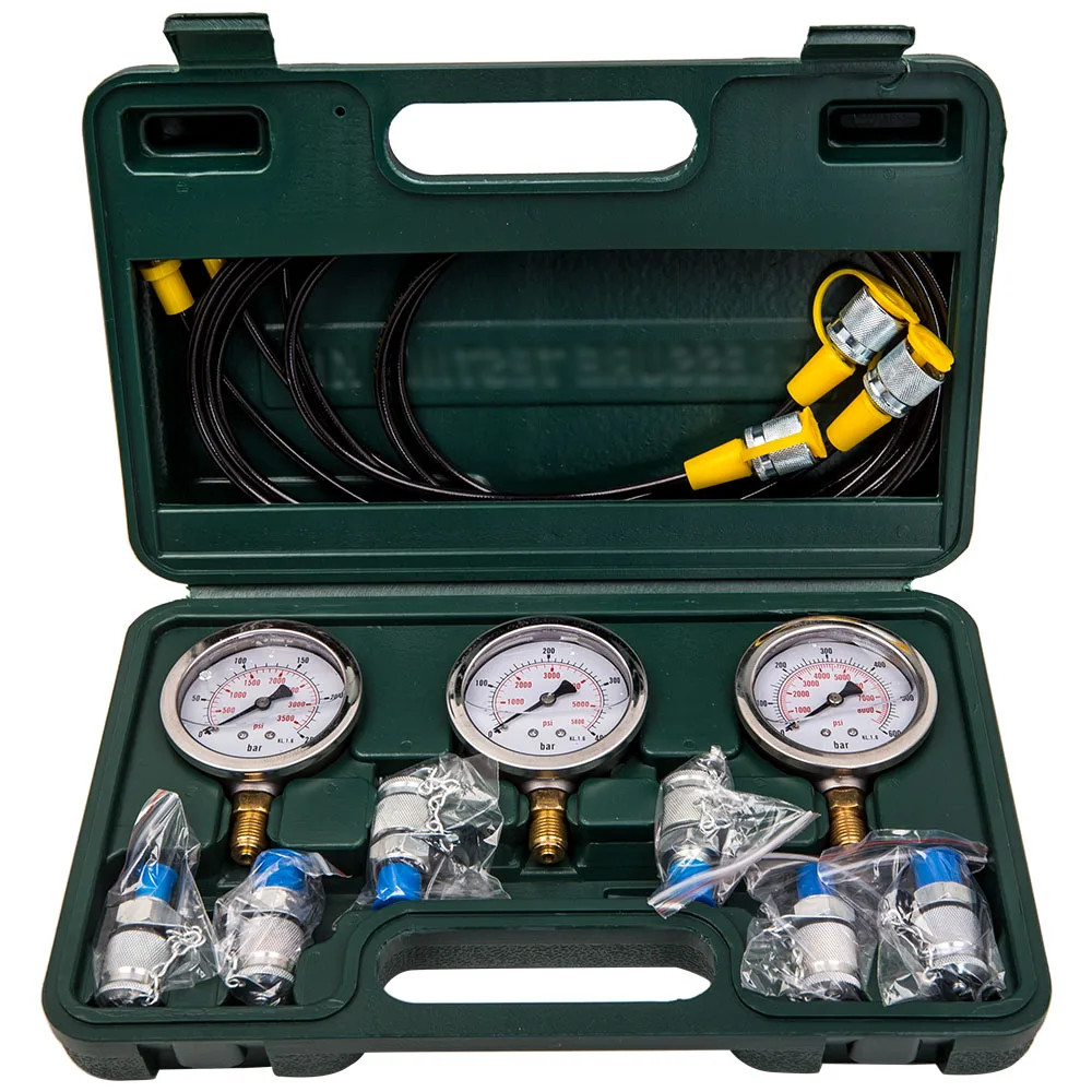 

Hydraulic Pressure Test Gauge Diagnostic Couplings Set M1/4 M1/8 M3/8 9000 PSI