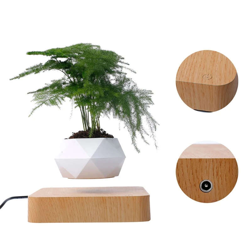 

Levitating Air Bonsai Pot 360 Degree Rotation Flower Pot Planters Magnetic Suspension Floating Pot Potted Plant Home Desk Decor