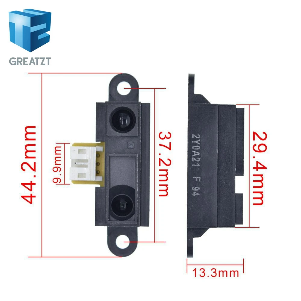 GREATZT GP2Y0A21YK0F 100% новый 2Y0A21 10-80 см инфракрасный датчик расстояния с проводом |
