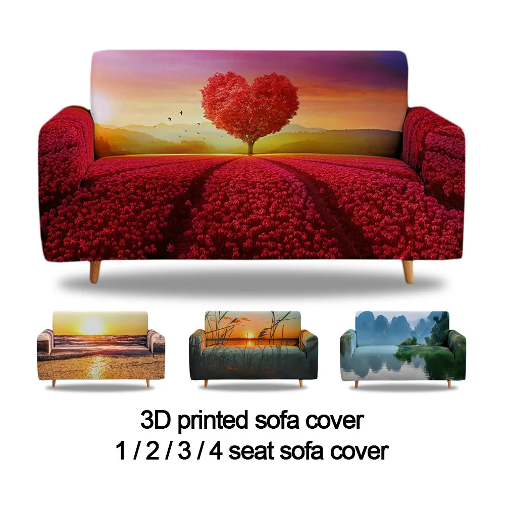 

3D Beautiful Scenery Sofa Cover 1/2/3/4 Seater Sofa Cover Elastic Cover Sofa Elasticated Sofa Covers Sofas For Living Room