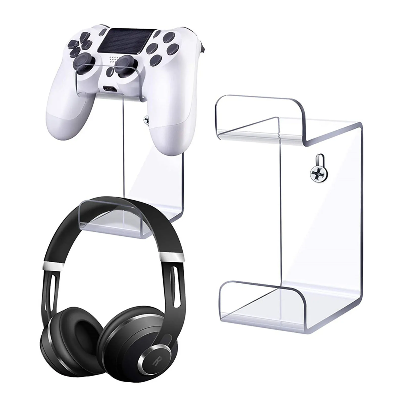 

Acrylic Wall Mount Headphone Holder Hanger For PS5 XBOX Controllers Accessories Headset Stand Earphone Bracket Hanging Hook