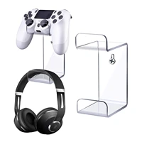 acrylic wall mount headphone holder hanger for ps5 xbox controllers accessories headset stand earphone bracket hanging hook