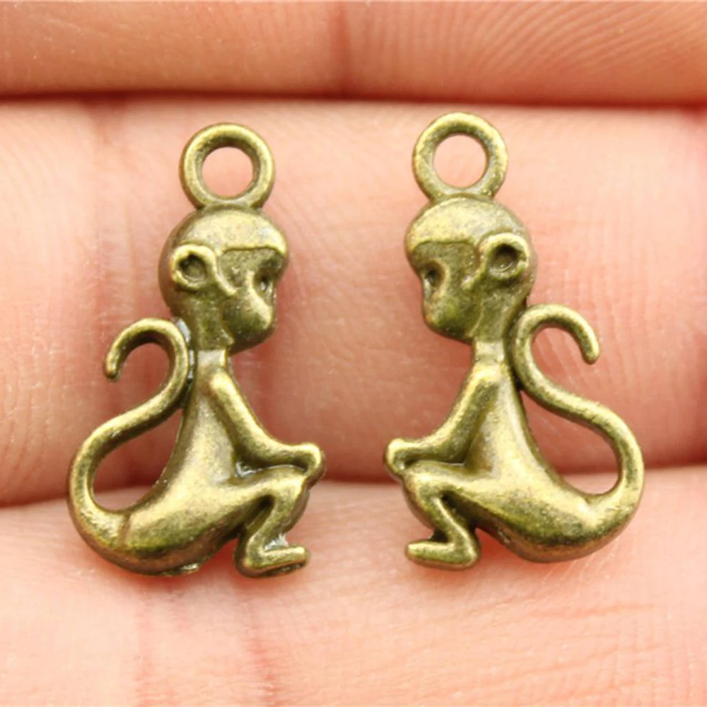 20 штук 20x10 мм с жемчужным кулоном обезьяна животное Шарм Подвески для
