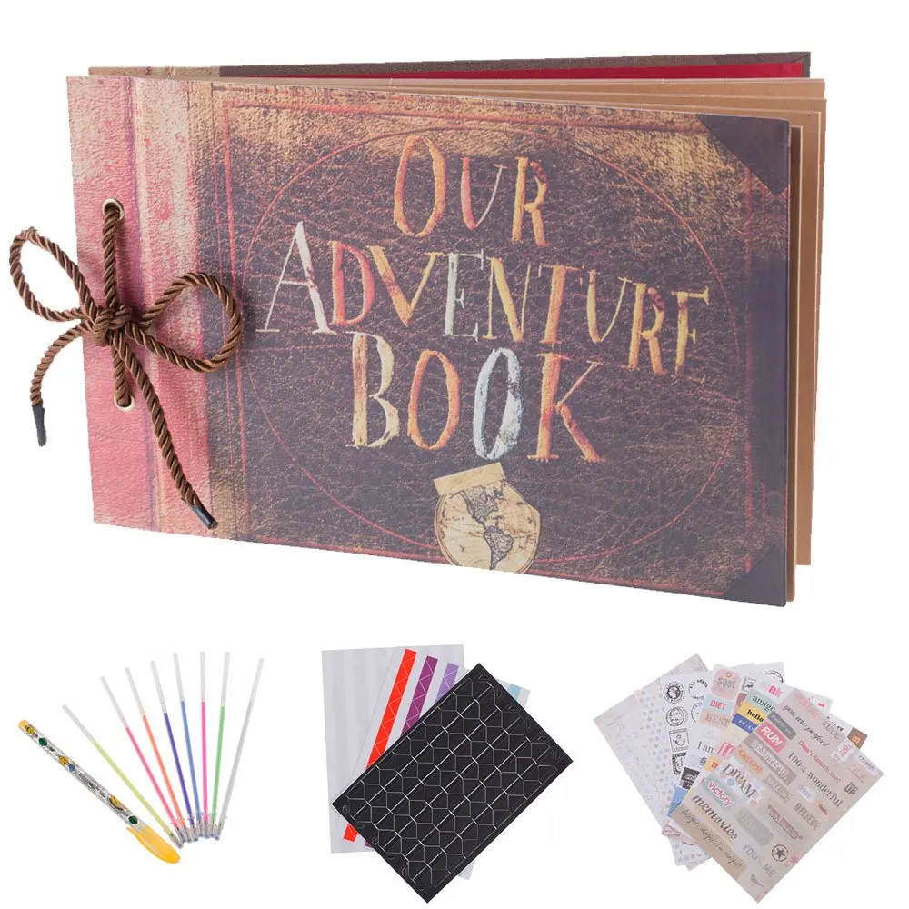 

Our Adventure Book Pixar Up Handmade DIY Family Scrapbook Photo Album Expandable 11.6x7.5 Inches 80 Pages with DIY Accessories