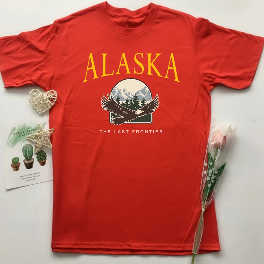 Футболка женская оверсайз с коротким рукавом Милый Винтажный топ принтом Аляска