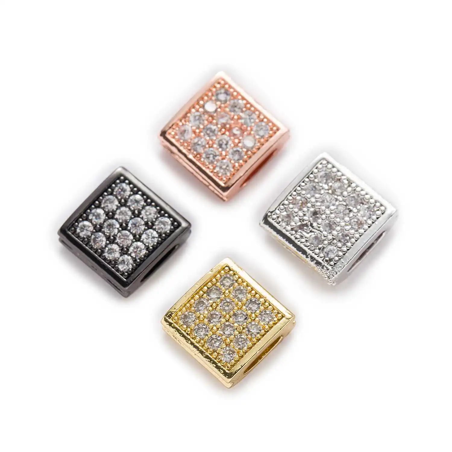

1 шт. микро инкрустация Циркон квадратная форма медные бусины для изготовления ювелирных изделий женщин детей DIY браслет ожерелье результаты 9 мм