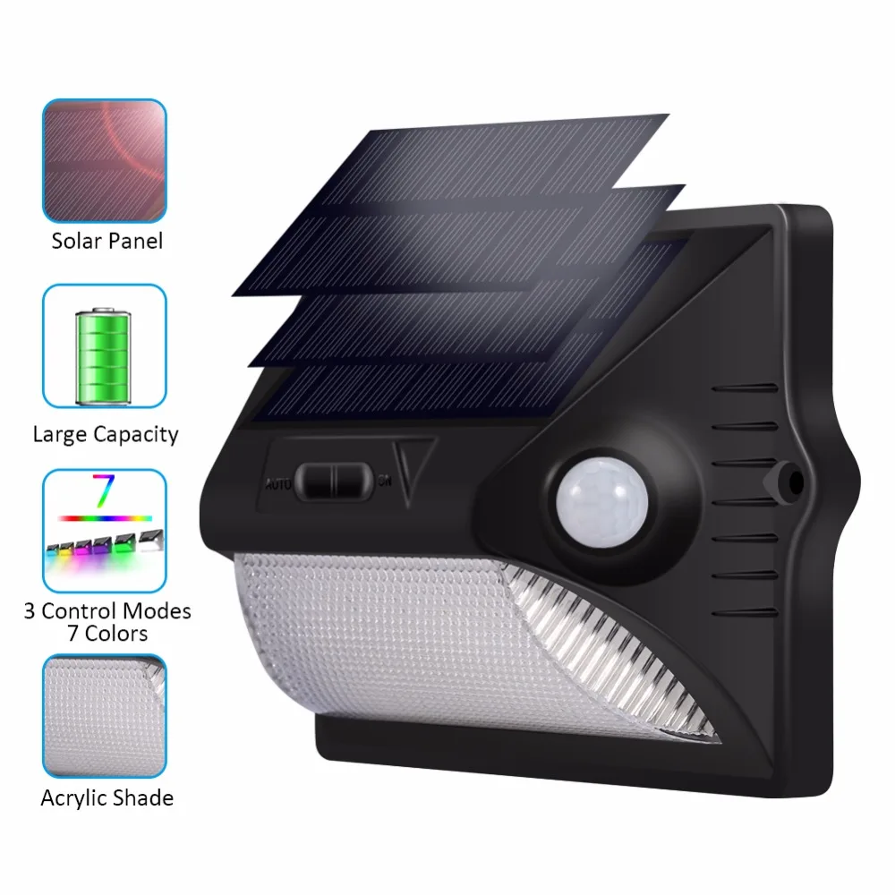Светодиодный светильник на солнечной батарее с датчиком движения PIR солнечный