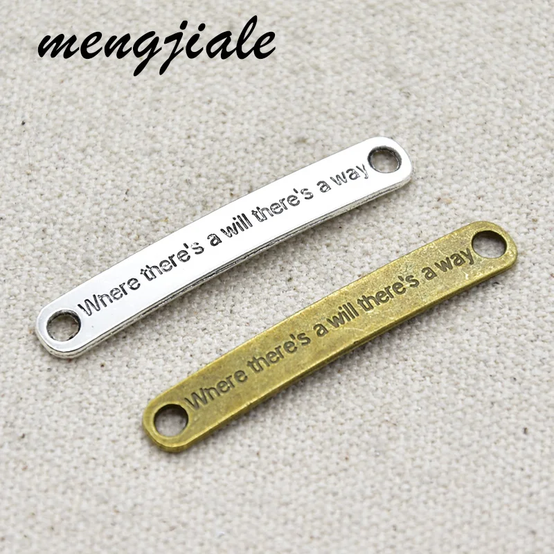 

15pcs wholesale Two Color Connector Charms Alloy Metal Pendants For DIY Handmade Jewelry Accessories Making 45*7mm