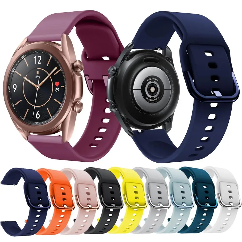 

Ремешок силиконовый для Samsung Galaxy Watch 3 41 мм Gear s2, спортивный браслет для смарт-часов Huami Amazfit GTR 42 мм GTS GTS2, 20 мм