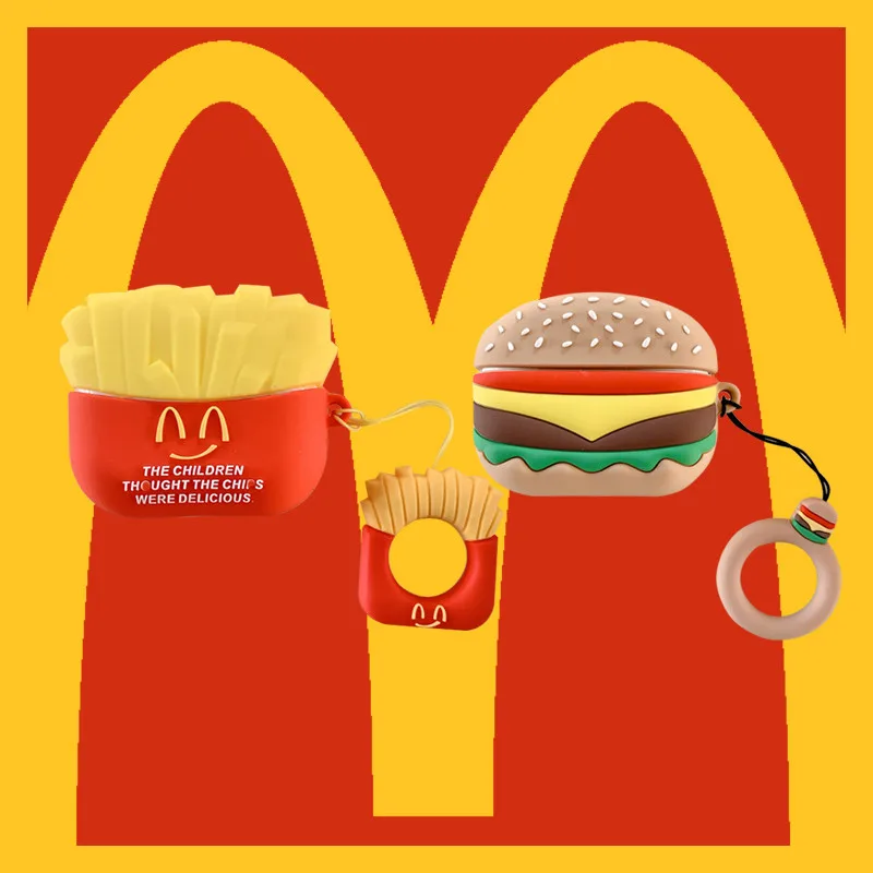 

Cute McDonald's French Fries Burger Hamburger Headphone Case For Apple Airpods Pro Soft Silicone Protection Earphone Cover Funda