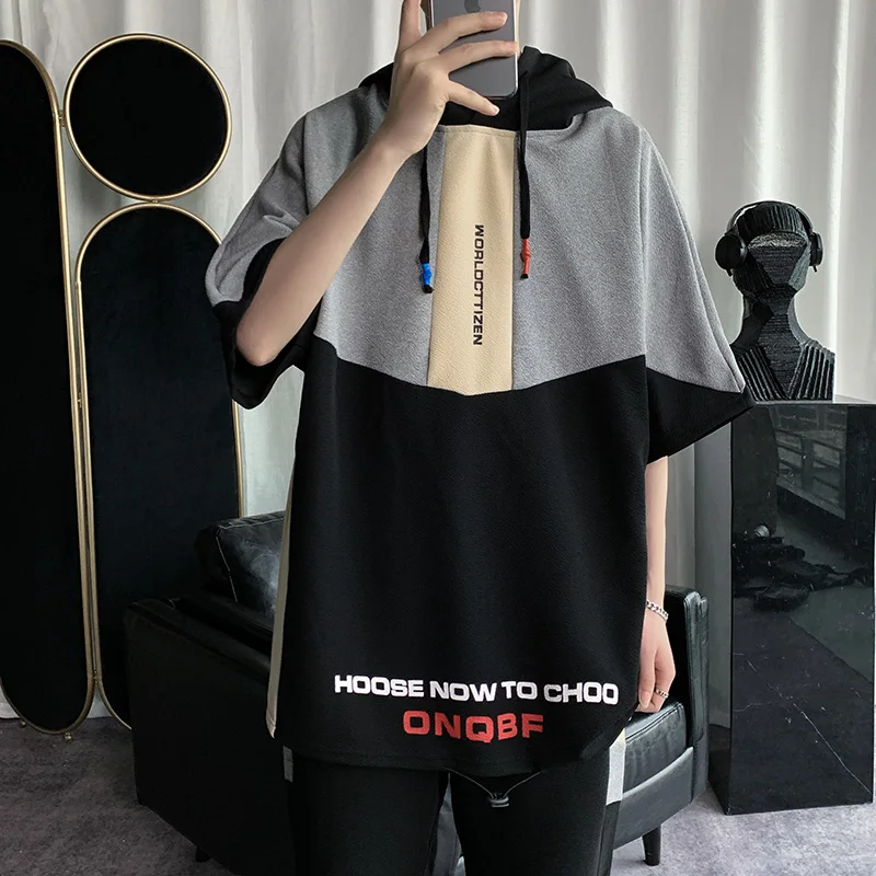 

HENCHIRY весенне-летняя повседневная модная толстовка с коротким рукавом для мужчин свободная одежда для пары женский дышащий топ с коротким р...