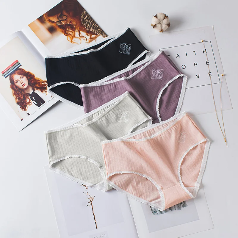 

Трусики женские хлопковые однотонные, 2 шт./лот