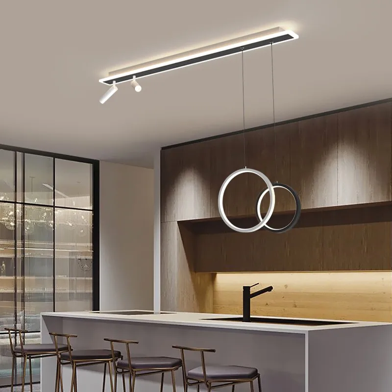 

Современная Минималистичная Люстра для ресторана, креативная индивидуальность, скандинавский обеденный стол, длинная студийная барная лю...