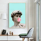 Забавная статуя Давида, печатный плакат, скульптура юмора, Дэвид пузырь, холст, живопись, настенное искусство, декор для гостиной