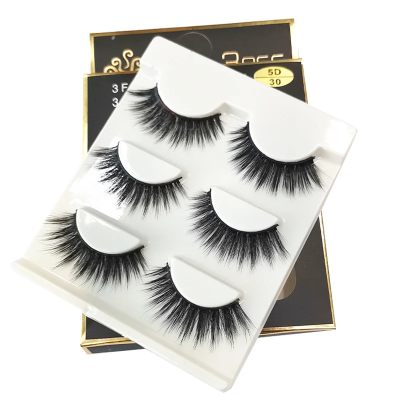 

3 Pairs Natural Long Paragraph Winged Individual Eyelashes Comfortable Soft Eyelashes Handmade Makeup False Eyelashes