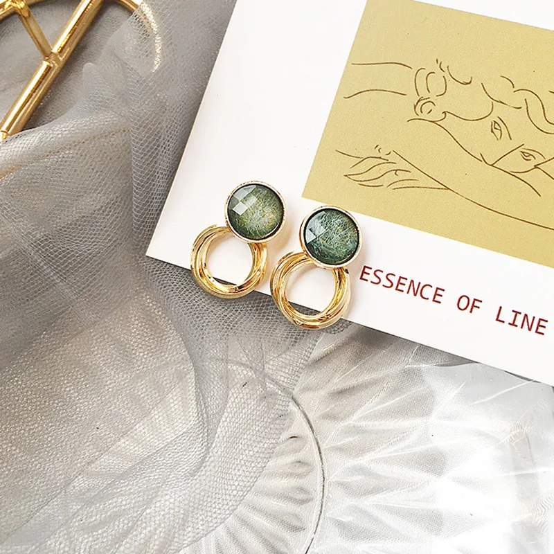

Retro-brushed Round Stud Earrings for Women