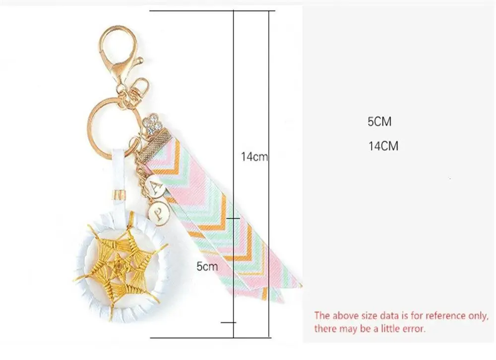 

Ins Style Dream Catcher Keychains Aesthetic Mesh Grid Key Chain Feathers Bag Pendant Gift For Girls Keyring
