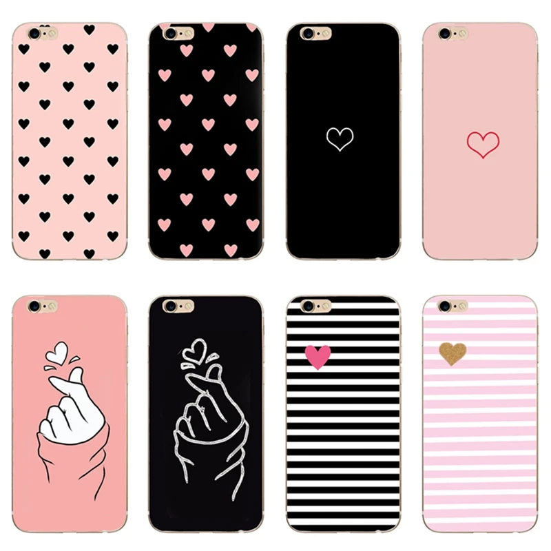 Силиконовый чехол для телефона Coque iphone 7 7Plus 8 5s 5 se Мраморное сердце любовь