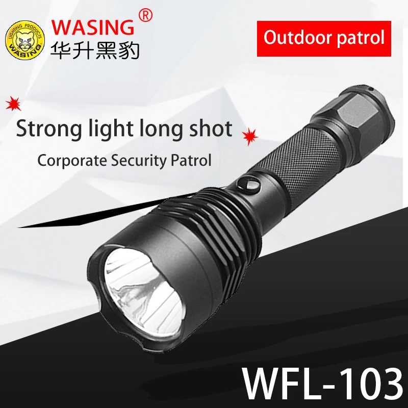 Wasing Aluminum Alloy LED Strong Light Lithium Electric Rechargeable Flashlight