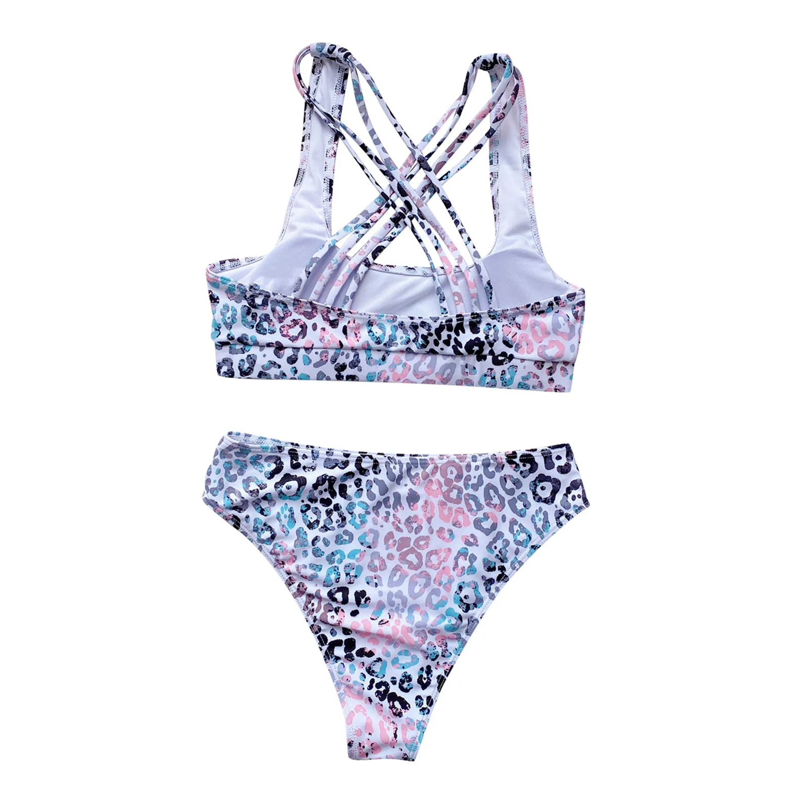 

2021 Summer Sexy Women's Leopard Printed Bikini Sets Push-up Padded Bra Swimsuit Swimwear Bathing Suit Flower Beachwear Costume