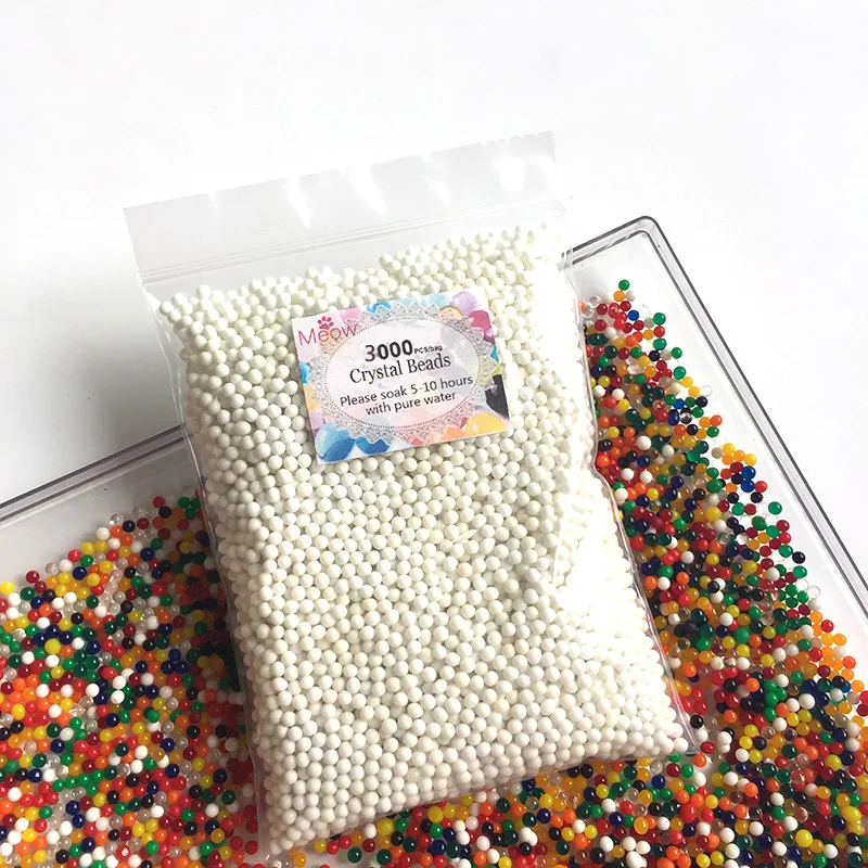 3000 шт. Хрустальные шарики для почвы и воды гидрогелевые семена полимера